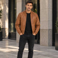 AeroSable Heritage MA-1 Brown Leather Bomber Jacket