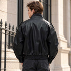 black leather jacket
mens biker jacket
funnel neck jacket
boxy leather jacket
genuine leather
black biker jacket
mens leather coat
leather outerwear
high neck jacket
streetwear jacket
moto leather jacket
mens black jacket
boxy biker jacket