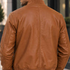 AeroSable Heritage MA-1 Brown Leather Bomber Jacket