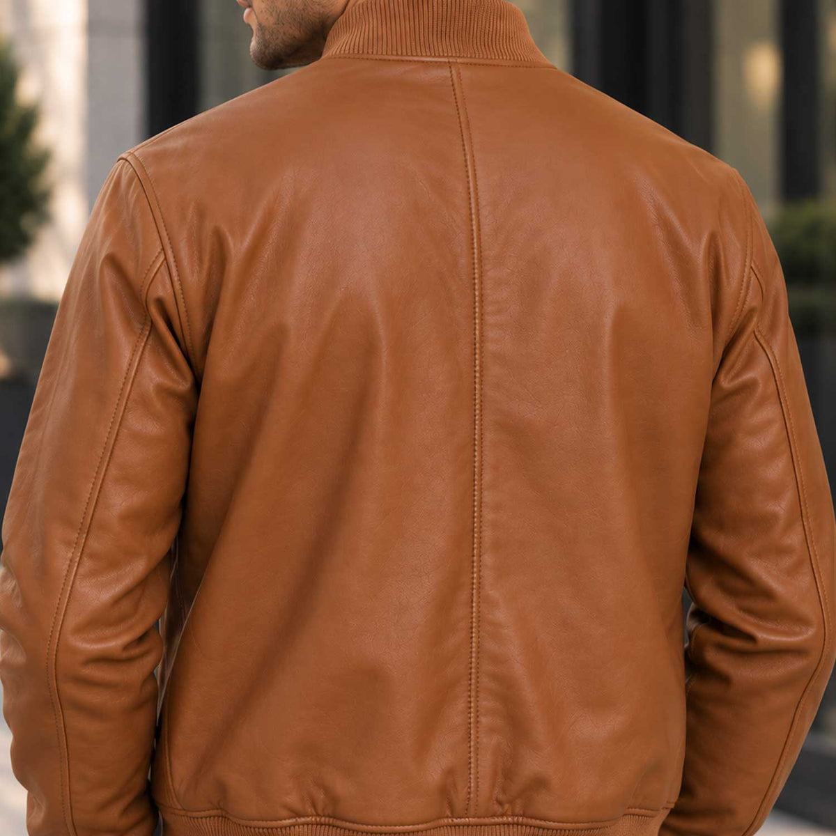 AeroSable Heritage MA-1 Brown Leather Bomber Jacket