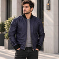 navy leather

varsity jacket

leather bomber

mens bomber

blue leather

sheepskin jacket

navy bomber

mens leather

flight jacket

bomber jacket men

varsity bomber

navy blue jacket