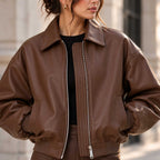 brown leather
sheepskin jacket
leather bomber
oversized jacket
womens leather
brown bomber
genuine leather
oversized bomber
dark brown jacket
womens bomber
sheepskin leather
streetwear jacket
brown leather coat