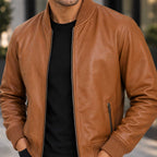 AeroSable Heritage MA-1 Brown Leather Bomber Jacket