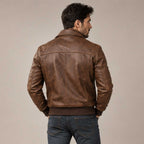whiskey brown
leather bomber
lambskin jacket
full grain leather
vintage bomber
mens leather jacket
brown bomber
aviator jacket
distressed leather
sherpa bomber
flight jacket men
vintage leather
mens bomber jacket
