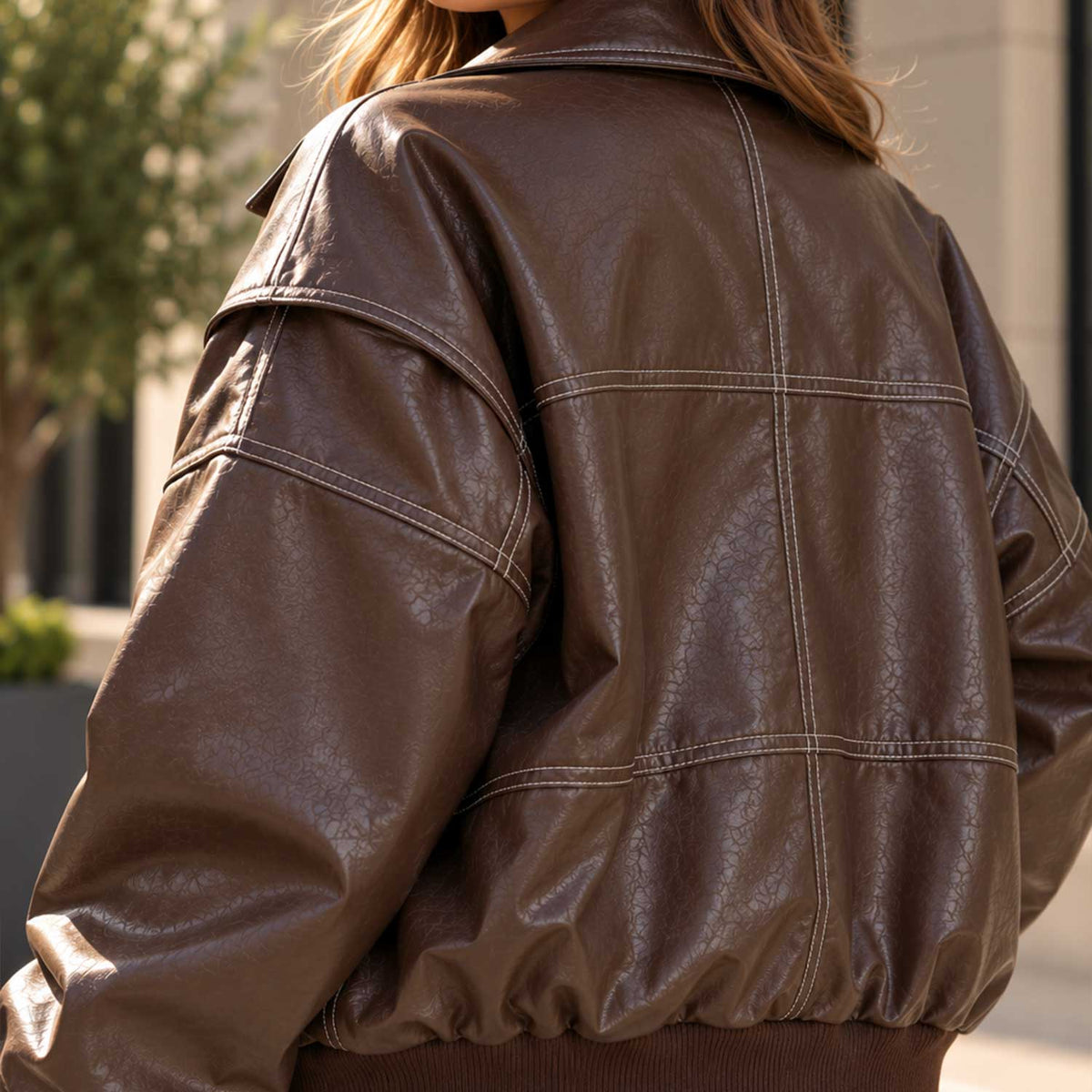 sheepskin jacket, leather bomber, brown leather coat, oversized jacket, contrast stitch, womens bomber, genuine leather, chocolate brown, petite bomber, vintage bomber, streetwear jacket, leather outerwear, boxy leather jacket