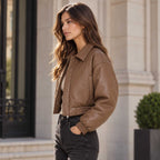 peanut brown
leather bomber
cropped jacket
sheepskin jacket
womens leather
brown bomber
cropped bomber
leather jacket
brown leather
autumn jacket
bomber jacket
womens bomber
genuine leather