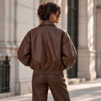 brown leather
sheepskin jacket
leather bomber
oversized jacket
womens leather
brown bomber
genuine leather
oversized bomber
dark brown jacket
womens bomber
sheepskin leather
streetwear jacket
brown leather coat