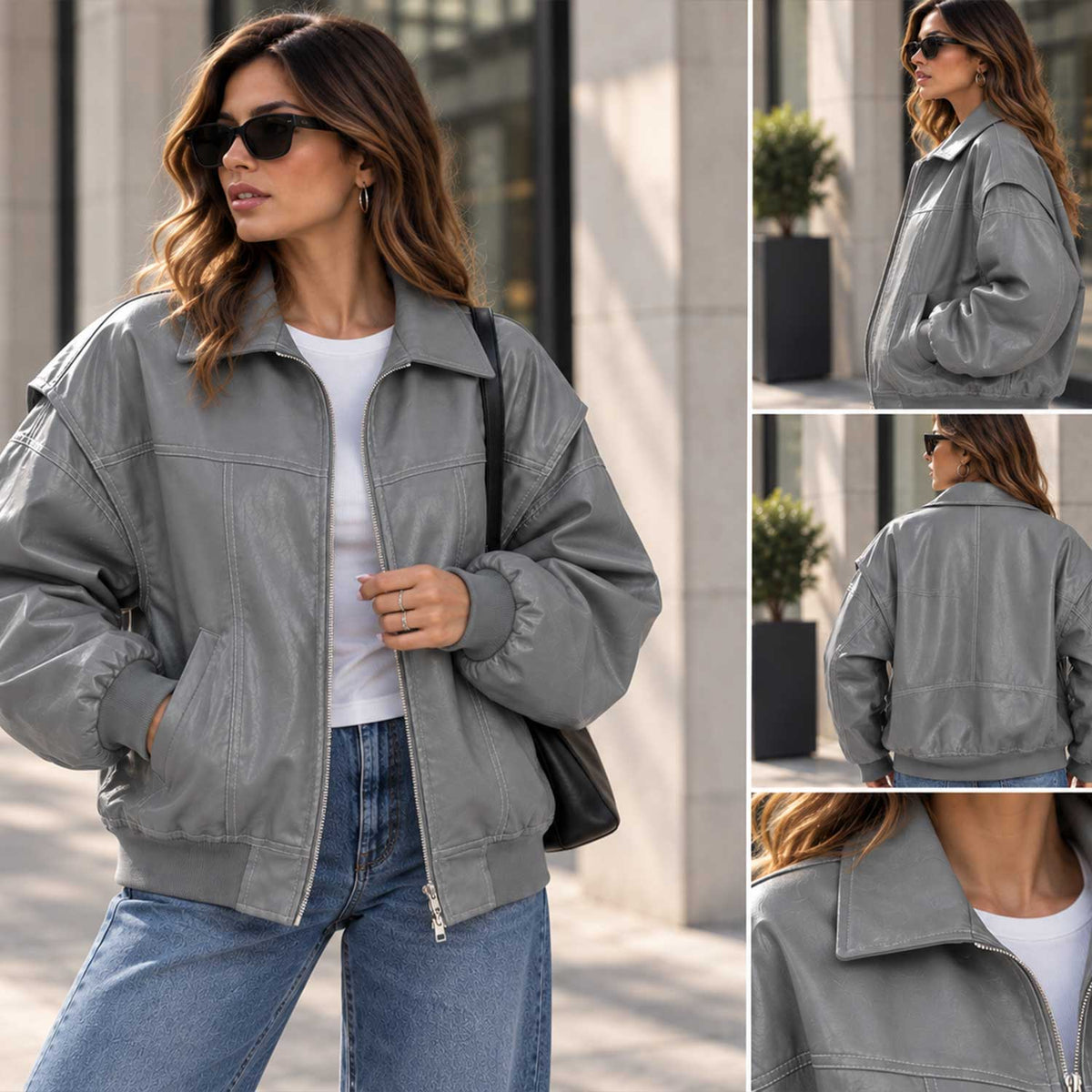 grey leather

oversized bomber

womens bomber

leather bomber

sheepskin jacket

grey bomber

biker jacket

womens leather

oversized jacket

zip leather jacket